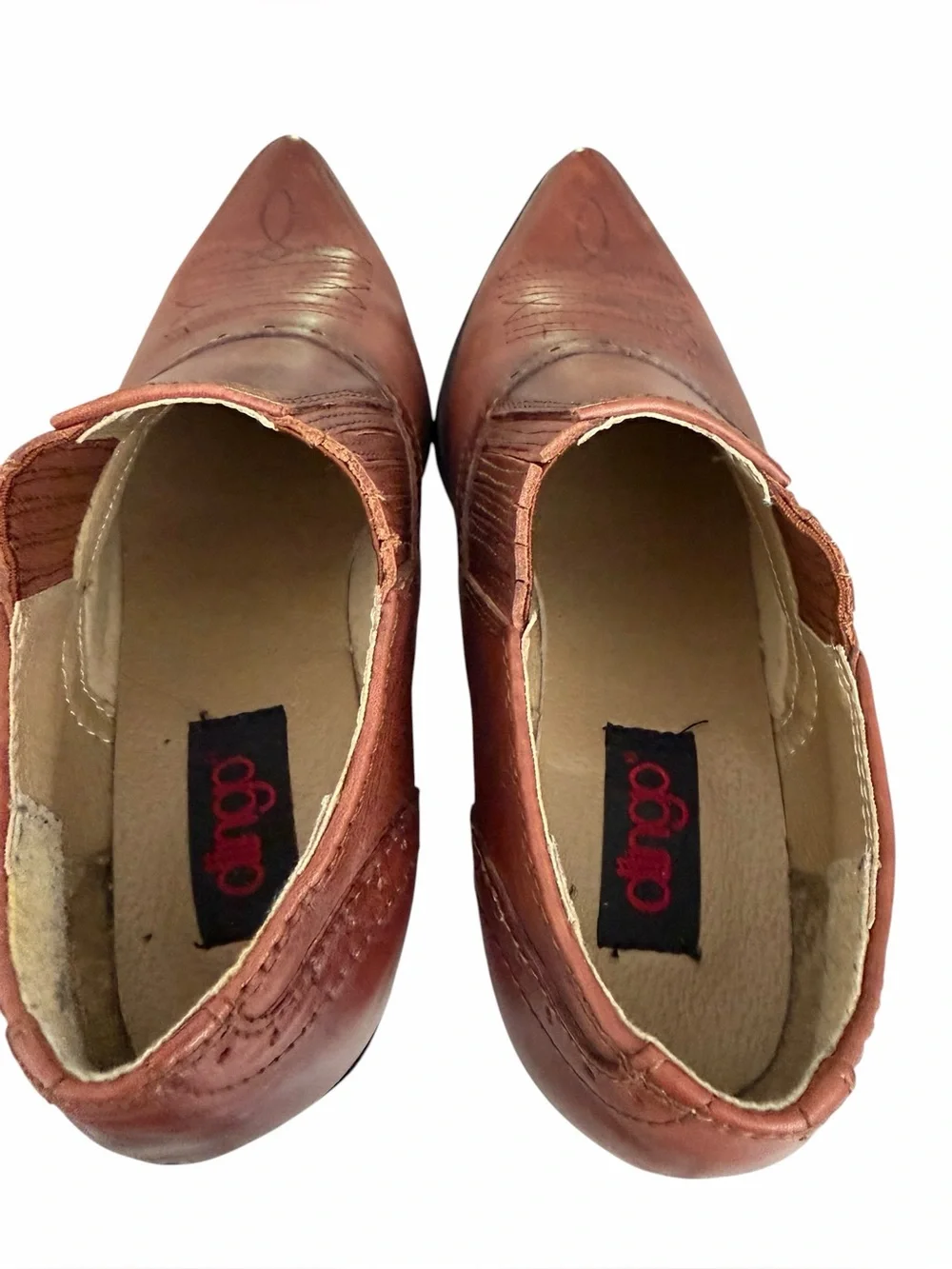 Dingo Ankle Boots Womens 6.5 Leather Low Western Brown